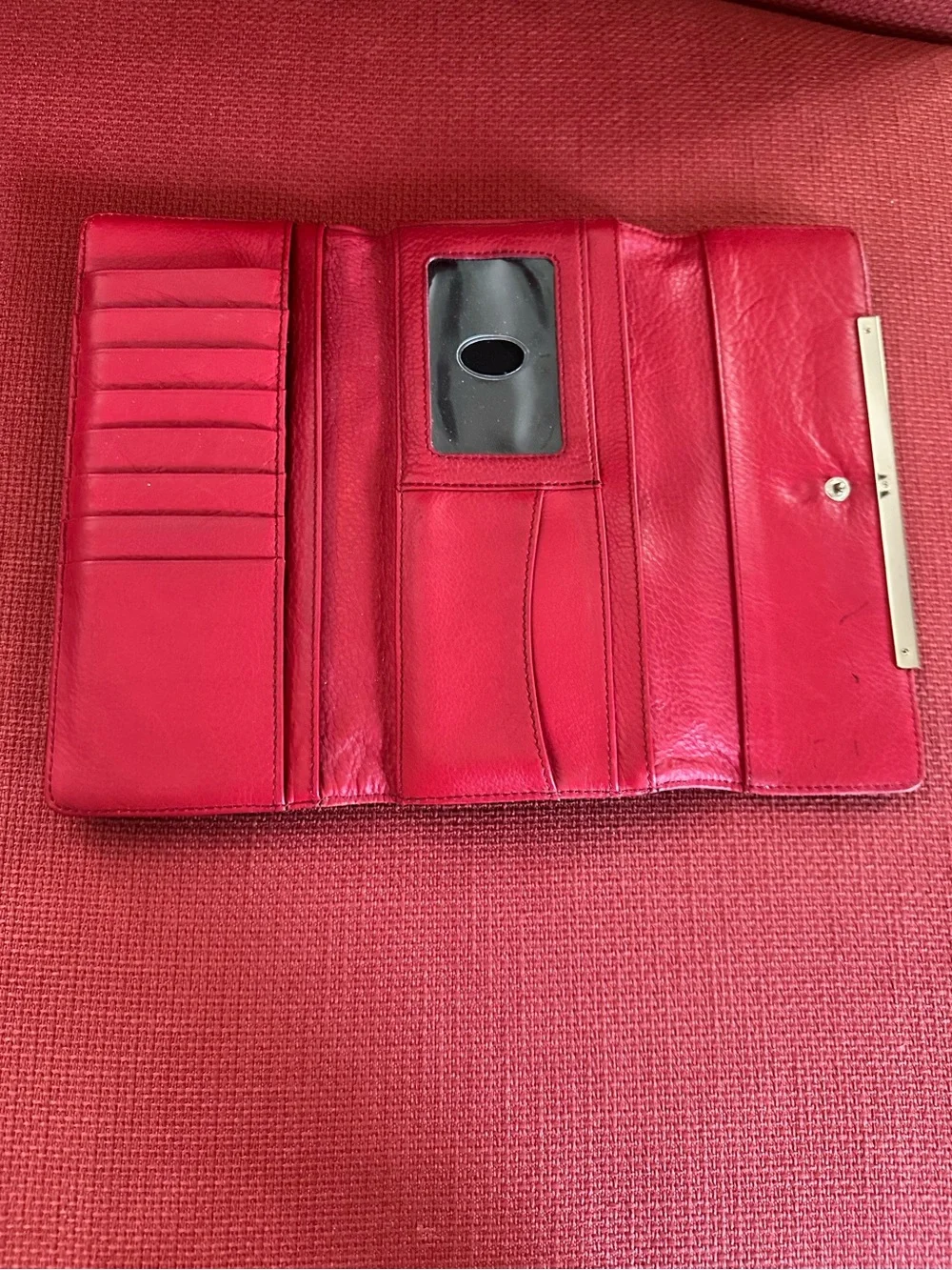 Banana Republic Black Leather Wallet with Gold Bar